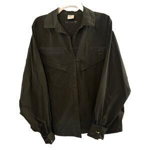 Nike Gold Cuff Link Button Dress Shirt XL Rare Black